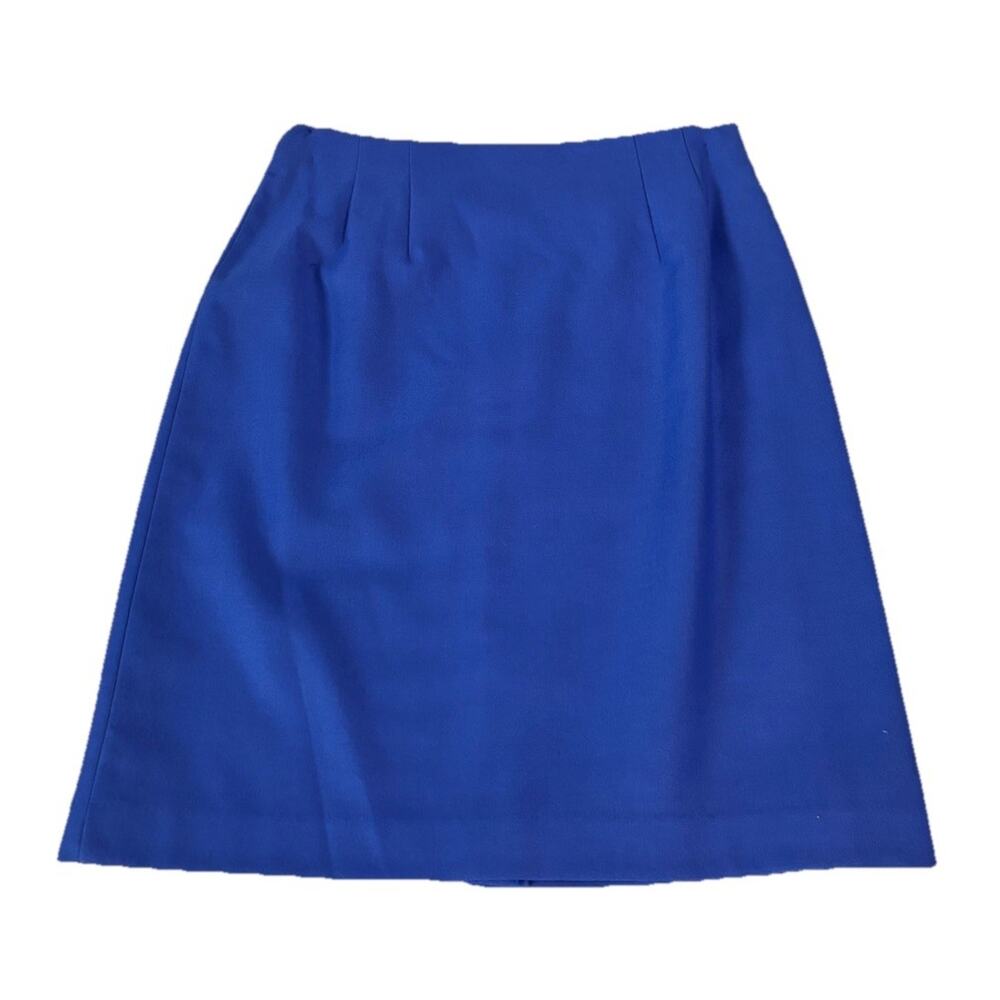 VTG 90s Chadwicks blue Wool Blend Lined Pencil Skirt SZ 12 Retro Preppy Career